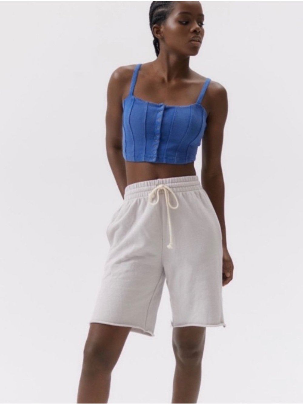 Urban Outfitters Blue Button-Front Small Tank Top - Picture 2 of 4